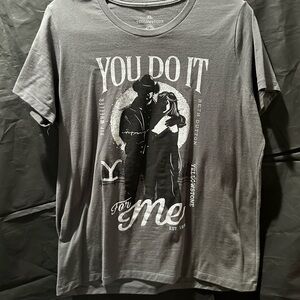 Gray Short Sleeve Tee with YOU DO IT TO ME Graphic
